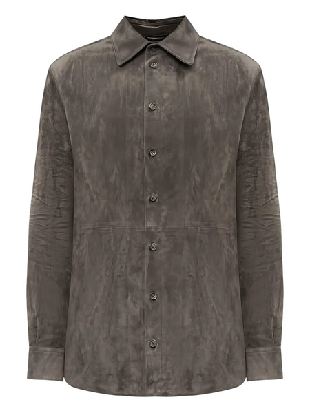  Dolce & Gabbana Suede Button-down Shirt - Grey 