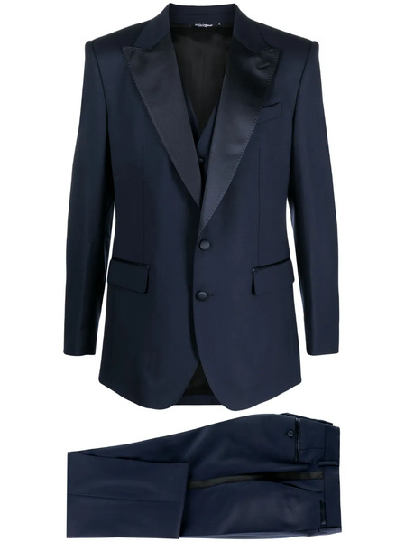  Dolce & Gabbana Tuxedo-style Three-piece Suit - Blue 