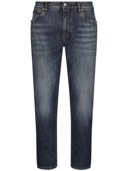  Dolce & Gabbana Washed Tapered Jeans - Grey 
