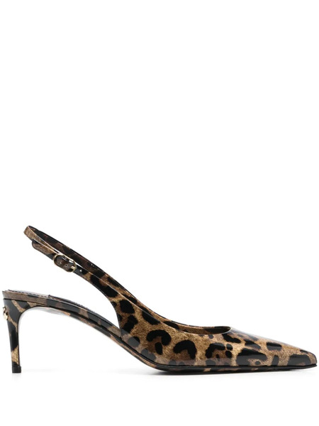  Dolce & Gabbana X Kim 75mm Slingback Leather Pumps - Black 