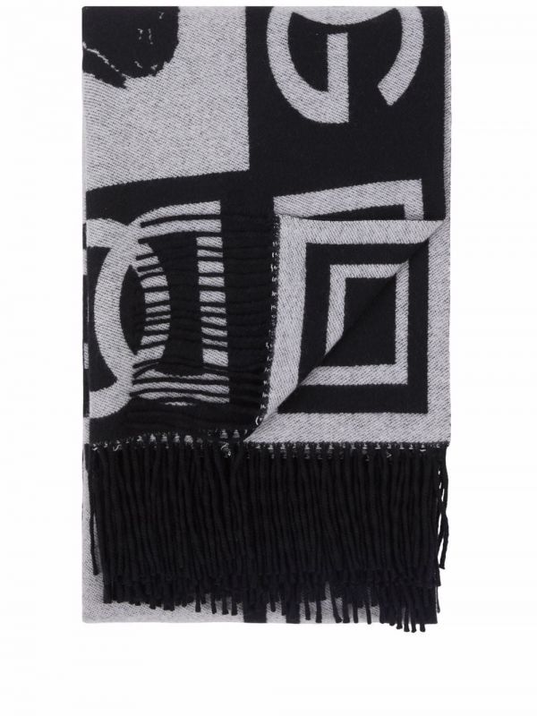  Dolce & Gabbana Zebra-jacquard Cashmere Blanket - White 