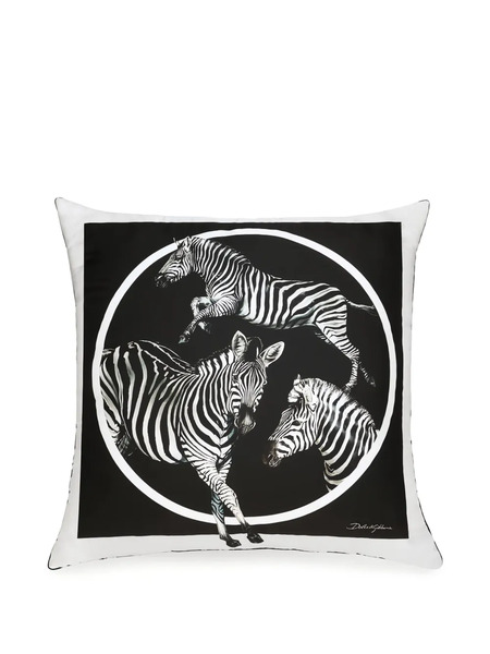  Dolce & Gabbana Zebra-print Silk Cushion - Black 