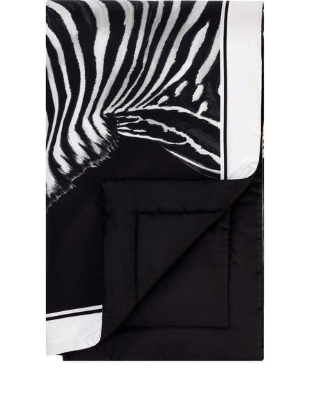  Dolce & Gabbana Zebra-print Silk Quilt Blanket - Black 