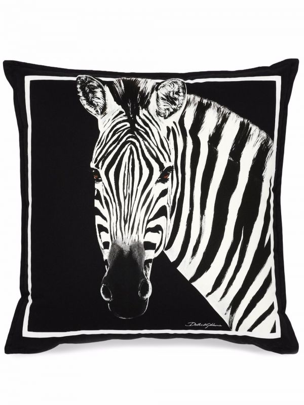  Dolce & Gabbana Zebra-print Square Cushion - Black 