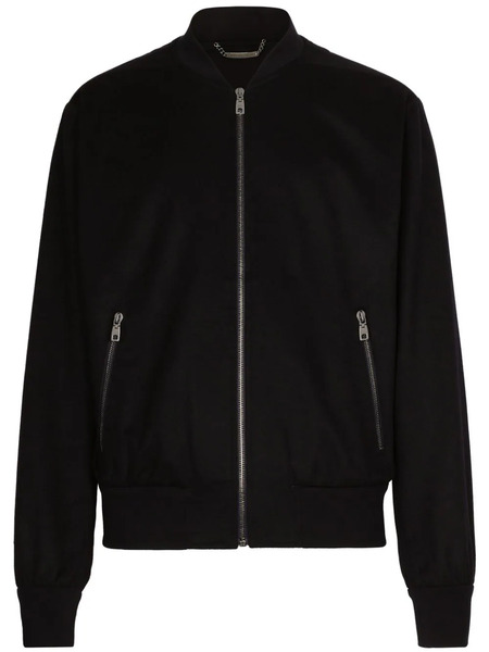  Dolce & Gabbana Zip-up Cashmere Bomber Jacket - Blue 