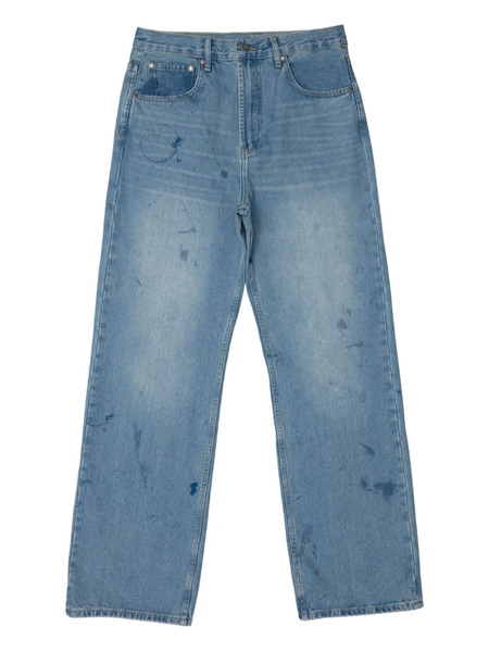  Domrebel Scuff Paint-splatter Jeans - Blue 