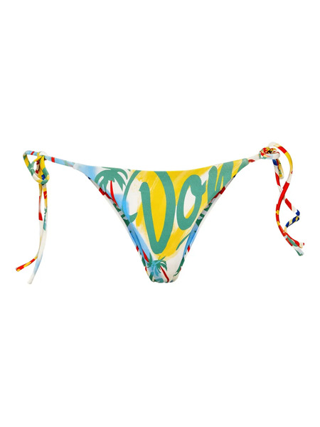  Donde Esteban Bazurto Printed Tie Bikini Bottom - Yellow 