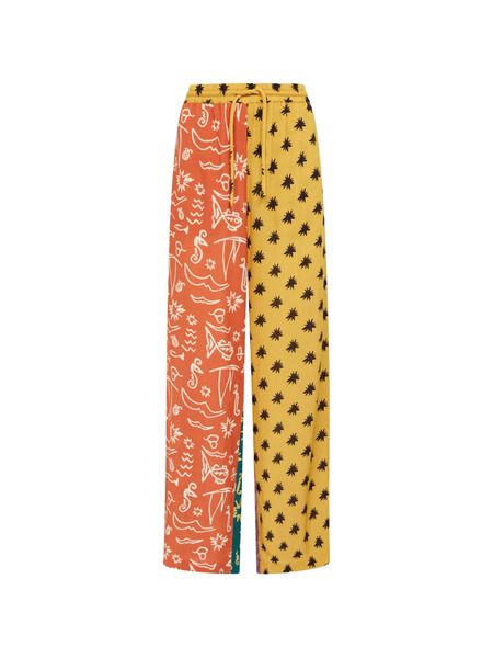  Donde Esteban Colour-block Printed Trousers - Yellow 