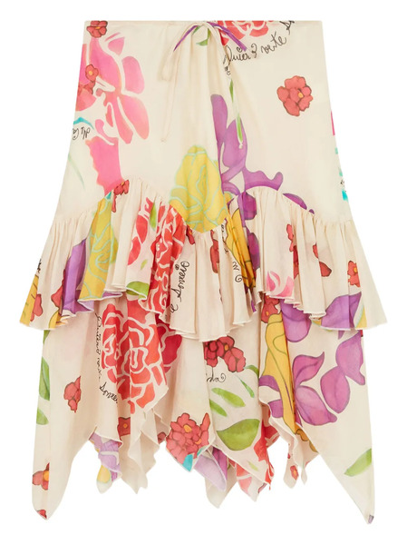  Donde Esteban Floral-print Midi Skirt - Neutrals 