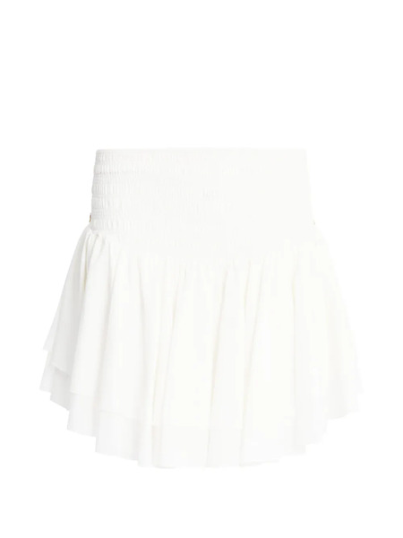  Donde Esteban Ruffled Mini Skirt - White 