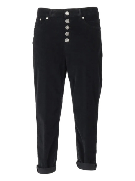  Dondup Button-embellished Corduroy Trousers - Black 