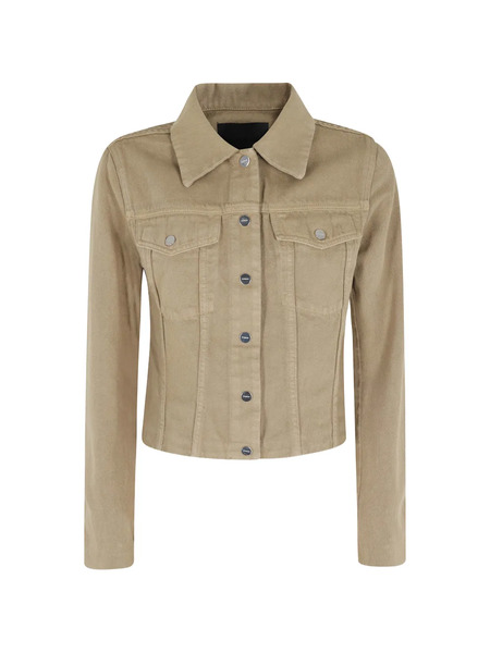  Dondup Buttoned Denim Cropped Jacket - Neutrals 