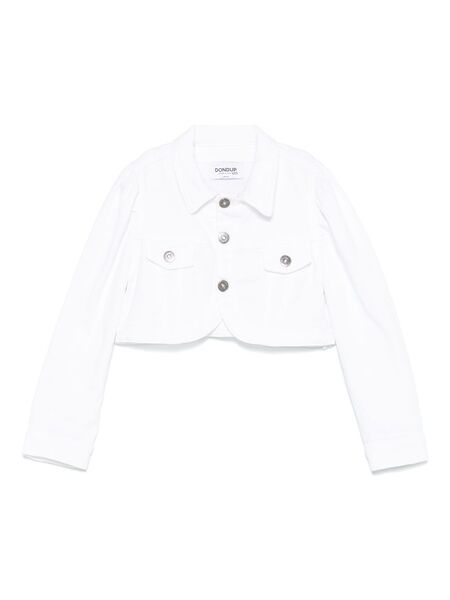 Dondup Kids Cropped Denim Jacket - White 