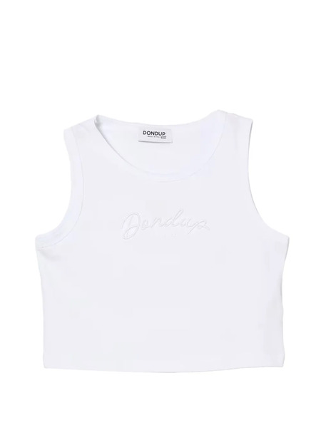  Dondup Kids Embroidered Sleeveless Top - White 