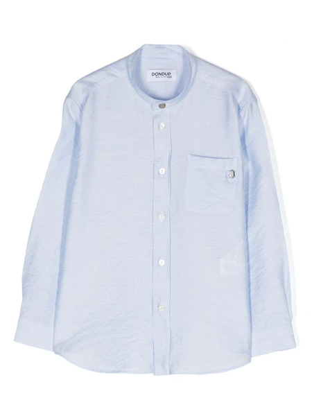  Dondup Kids Logo-plaque Striped Shirt - Blue 