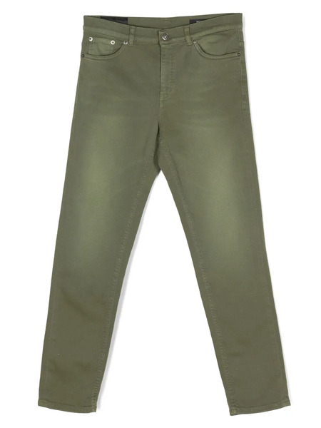  Dondup Kids Stonewashed Faded-effect Trousers - Green 