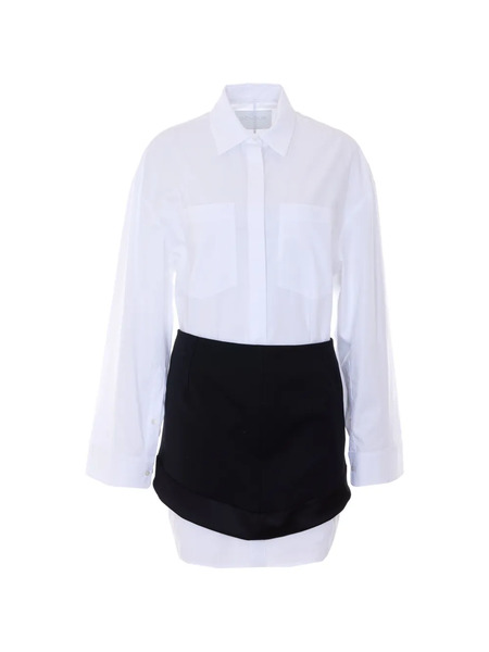  Dondup Layered Shirt Dress - White 