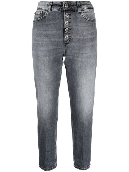  Dondup Logo-patch Cropped Jeans - Black 