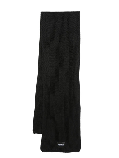  Dondup Logo-patch Ribbed-knit Scarf - Black 