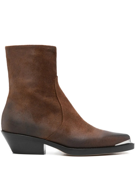  Dondup 50mm Pointed-toe Zip Boots - Brown 