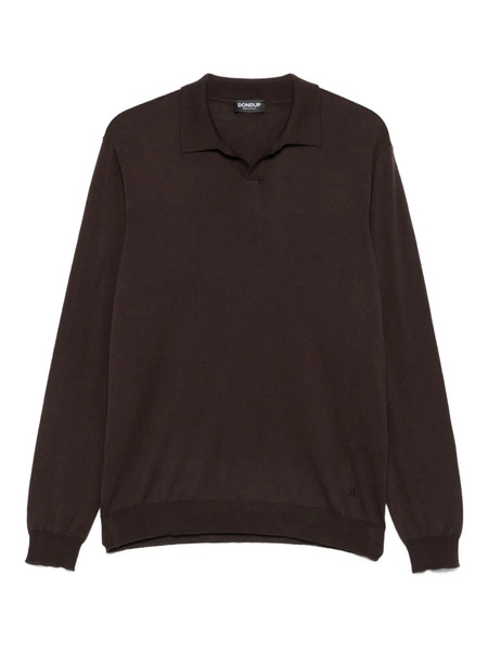  Dondup Polo-neck Wool-cotton Blend Sweater - Brown 