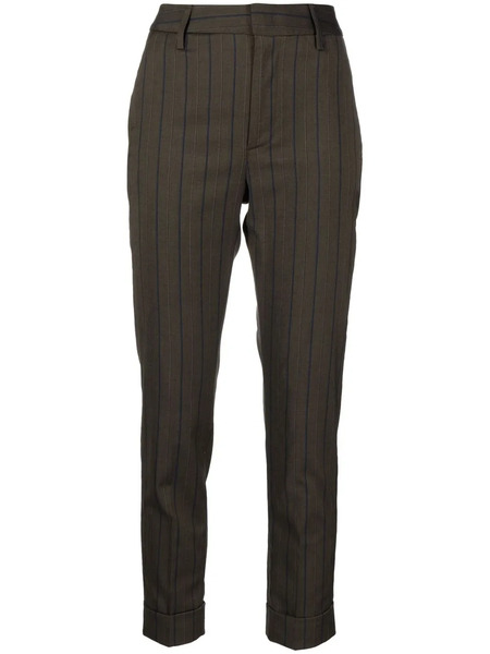  Dondup Striped Cropped Trousers - Brown 
