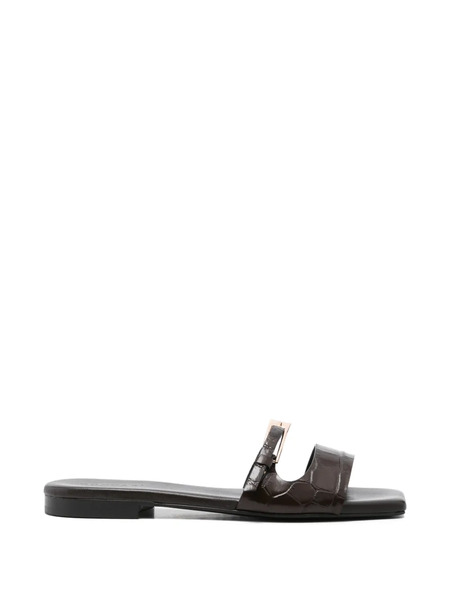  Donnarì Buckle Detail Leather Sandals - Brown 