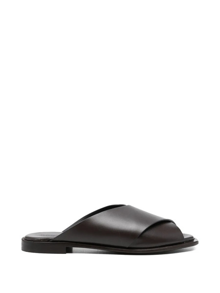  Donnarì Crossover Leather Sandals - Brown 