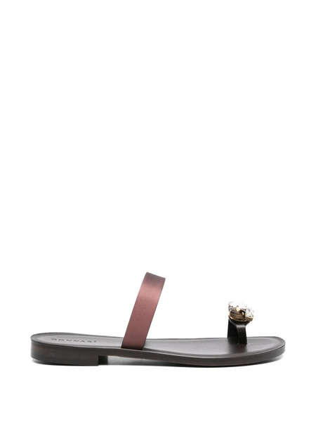  Donnarì Embellished Leather Sandals - Brown 