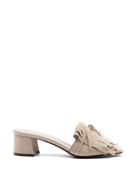  Donnarì Fringe Sabot Sandals - Neutrals 
