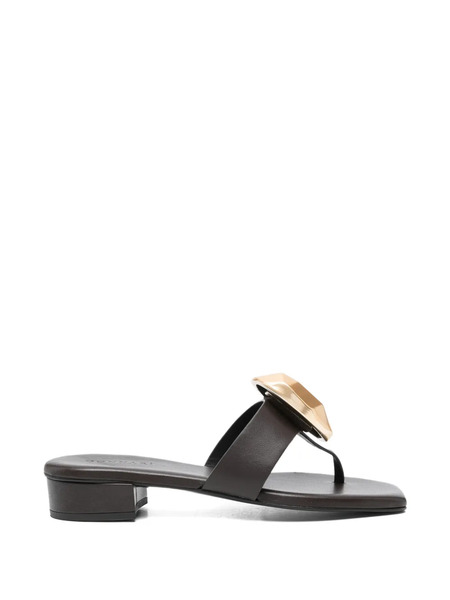 Donnarì Geometric-appliqué Sandals - Brown 