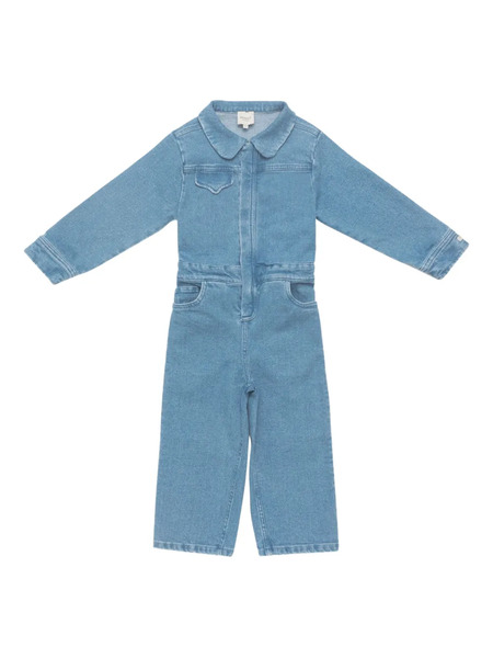  Donsje Bear-detail Denim Jumpsuit - Blue 