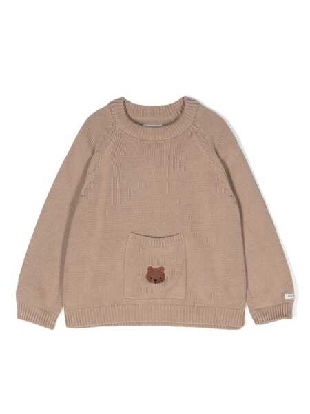  Donsje Bear-motif Cotton Jumper - Brown 