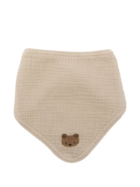  Donsje Bintje Bear-embroidery Bib - Neutrals 