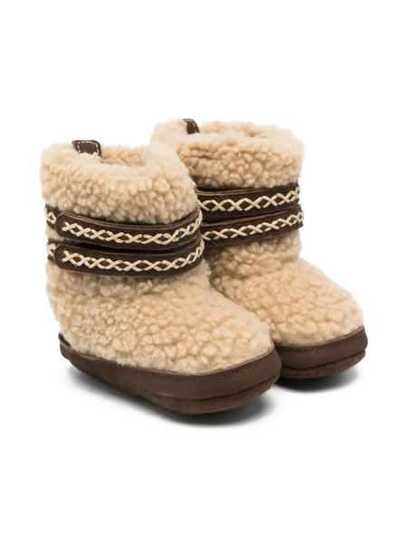  Donsje Cross-stitch Sheepskin Boots - Neutrals 