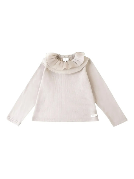  Donsje Florentien Ruffle-collar T-shirt - Neutrals 