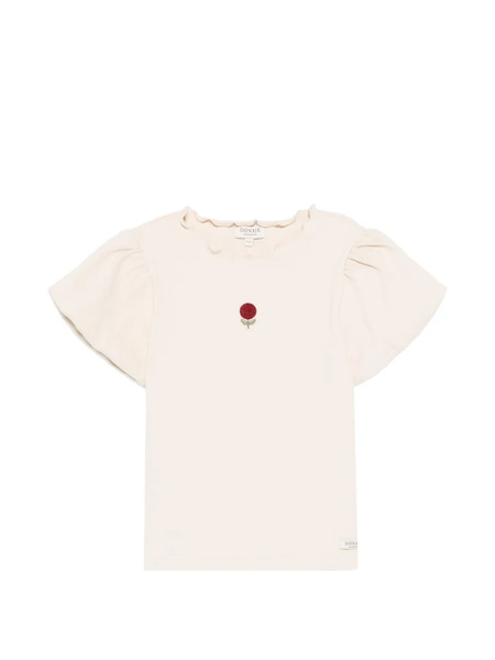  Donsje Marien Ruffled Rose T-shirt - Neutrals 