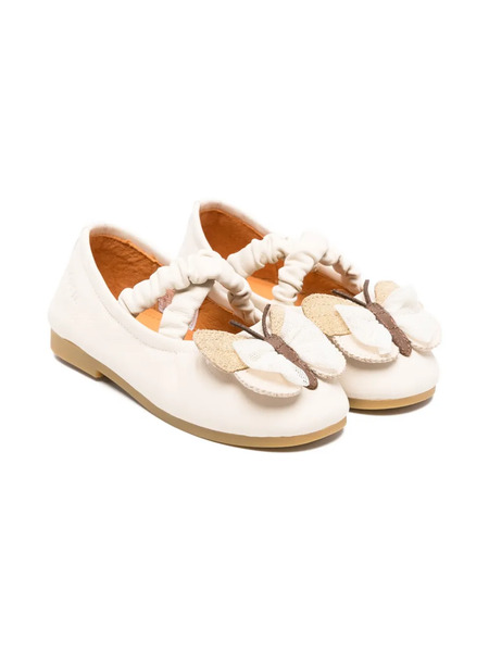 Donsje Mileni Butterfly-embellished Ballerina Shoes - Neutrals 