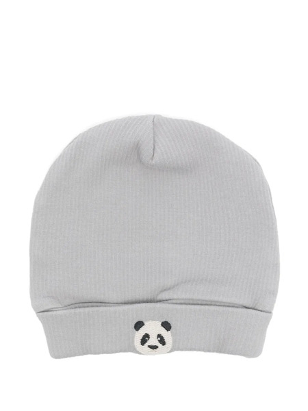  Donsje Panda-embroidery Beanie - Grey 