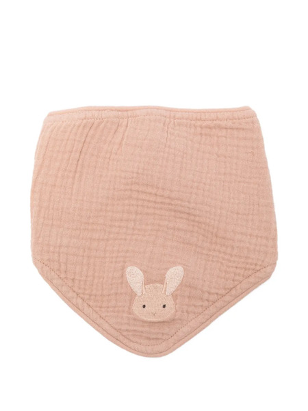 Donsje Rabbit Appliqué Bib - Brown 