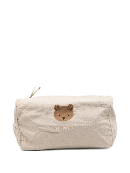  Donsje Tebbe Bear-embroidered Wash Bag - Neutrals 