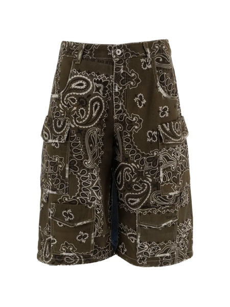  Don't @ Me Bandana-print Multi-pocket Shorts - Green 