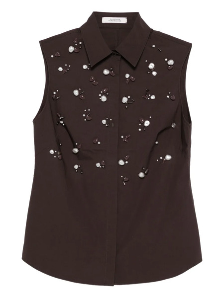  Dorothee Schumacher Embellished Sleeveless Top - Brown 