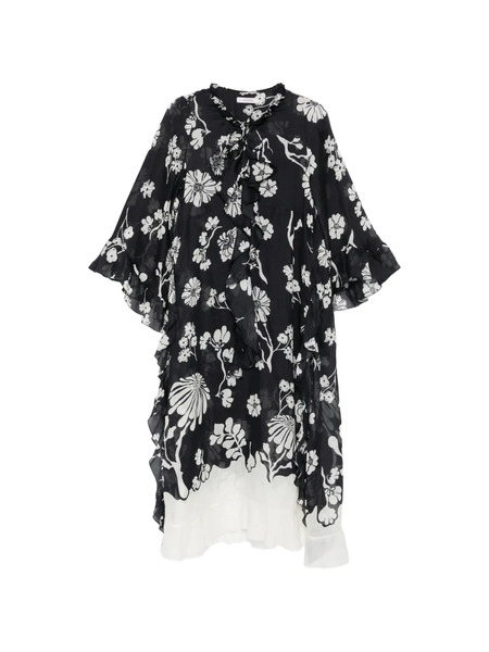  Dorothee Schumacher Floral Daydream Ruffled Midi Dress - Blue 