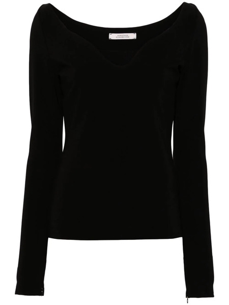  Dorothee Schumacher Structured V-neck Top - Black 