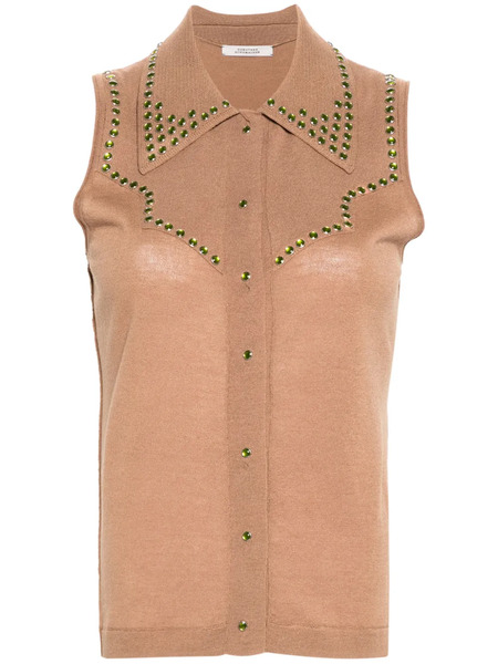  Dorothee Schumacher Stud-embellished Knitted Top - Brown 