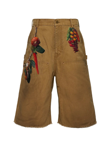 Doublet Embroidery Frayed Shorts - Neutrals 
