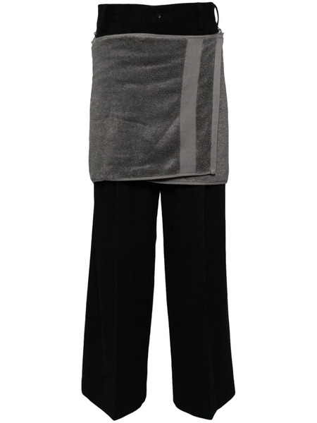  Doublet Onsen Towel Felted-finish Trousers - Black 