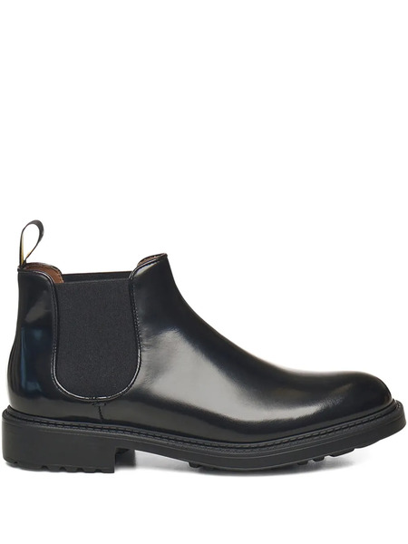  Doucal's Elastic-band Leather Boots - Black 