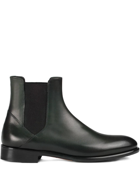  Doucal's Elastic-panel Leather Boots - Black 